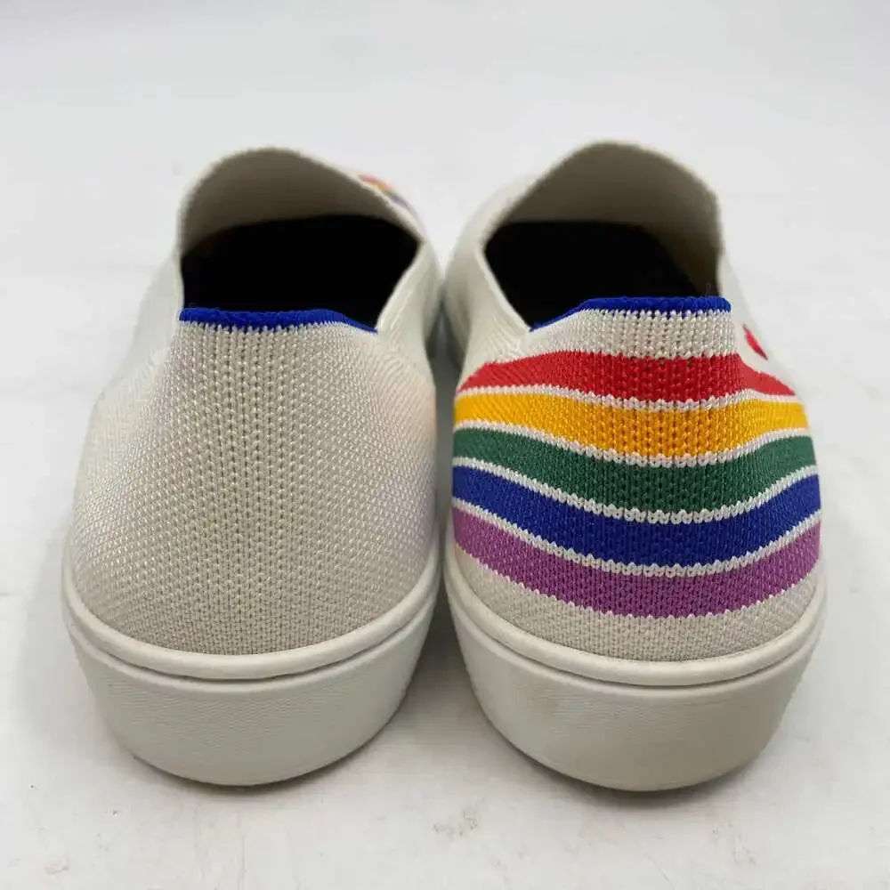 Rothy’s White Rainbow Slip-On Sneakers | Women’s US 8